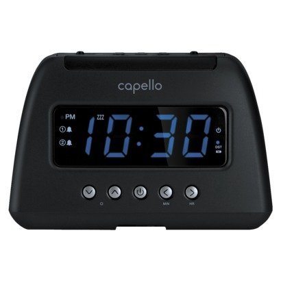 Capello Dual Alarm Clock with Dual USB Charging