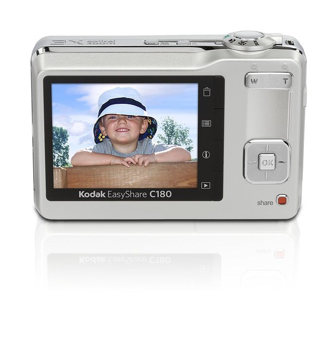 Kodak C180 10 MP HD Digital Camera with 3x Optical Zoom and 2.4 LCD Screen (Silver) N2