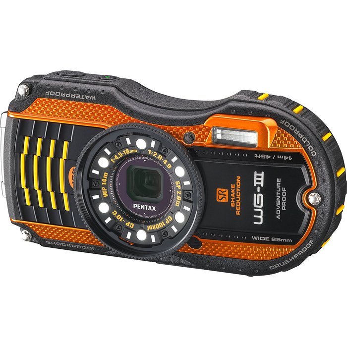 Pentax Optio WG-3 16MP Waterproof Digital Camera with 3-Inch LCD Screen (Orange) N4