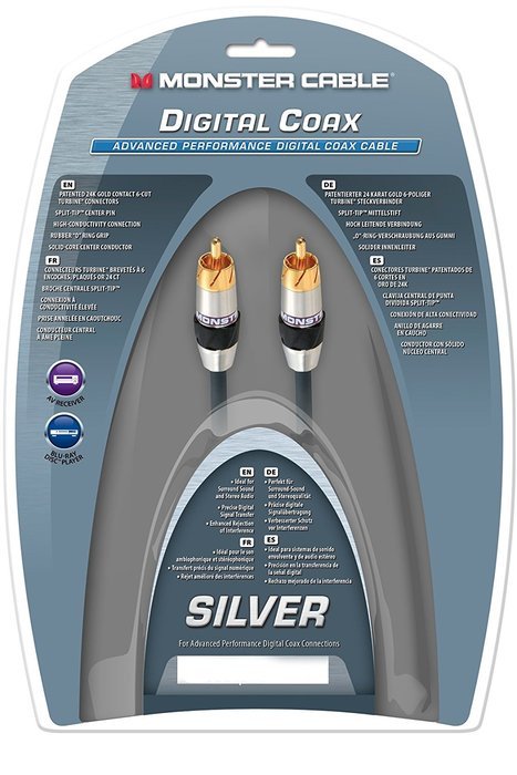 Monster Silver Advanced Performance Digital Coax Audio Cable - 8 ft. N2