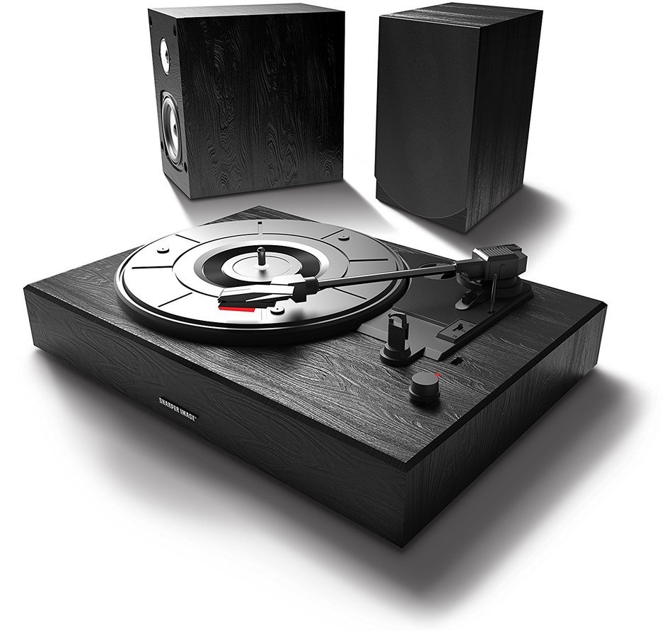 Sharper Image SBT4001BK Bluetooth Streaming Turntable Sound System with Two External Stereo Speakers (Black) N3