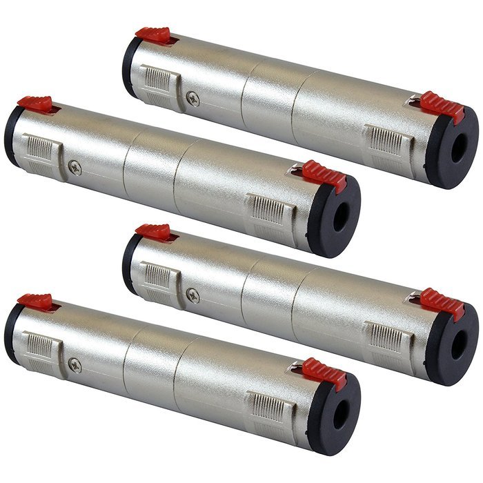 GLS Audio 1/4" Locking Coupler Female Dual TS and TRS Plug Jack Adapter - 1/4 inch to 1/4 inch Barrel Dual Stereo... N2