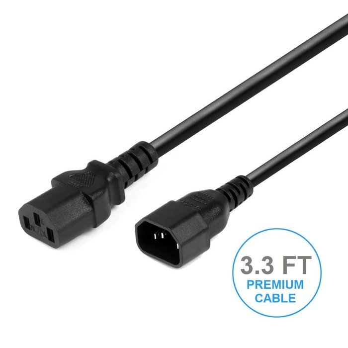 3 Pack - 3ft High Performance Premium Power Supply Cable NEMA5-15P to IEC C13 - Universal Connection Supports... N9