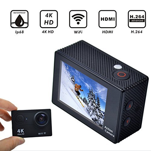 4k Waterproof Camera Wifi Wireless Sports Action Camera with 2 inch LCD Screen- Silver N2