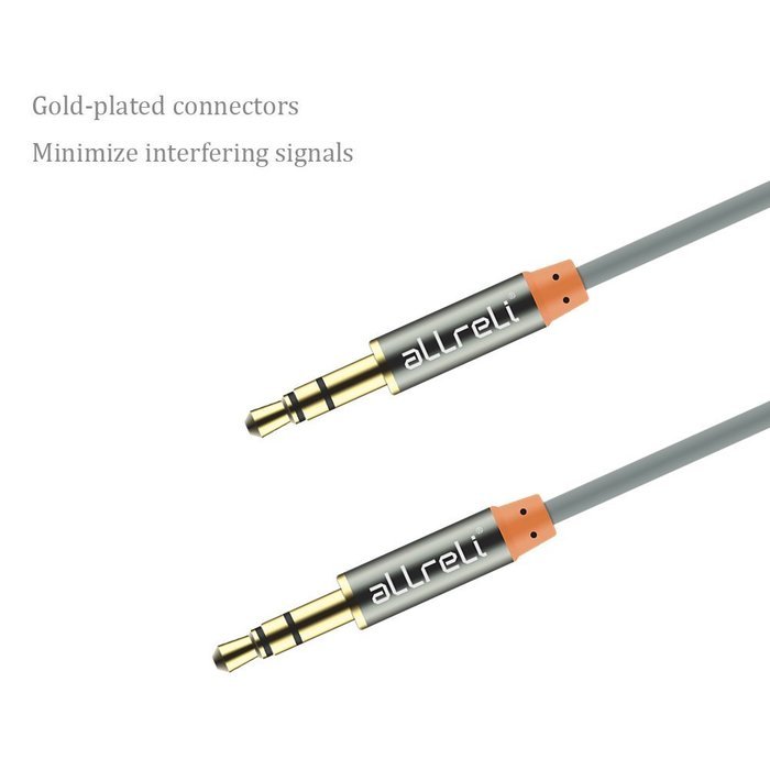 aLLreLi&reg; 3.3ft 3.5mm Male to Male Stereo Audio AUX Cable Black for Headphones, iPods, iPhones, iPads, Smartphones... N7