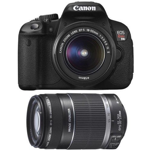 Canon EOS Rebel T4i Digital SLR Camera Body & EF-S 18-55mm IS II Lens with EF-S 55-250mm f/4.0-5.6 IS II Zoom... N3