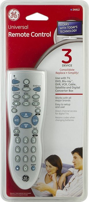 GE 24912 3-Device Remote Control (Metallic Silver)