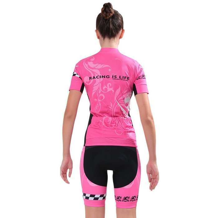 Ophelia Women Short Sleeve Cycling Jersey Pant Set+arm Sleeves(Skull,S) N90