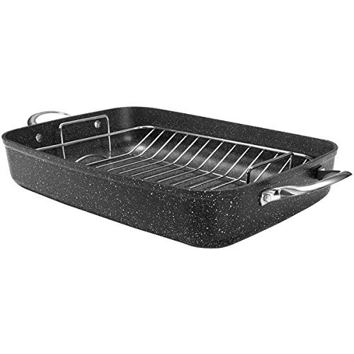 New THE ROCK by Starfrit 060325-002-0000 THE ROCK by Starfrit 17" Roaster with Rack & Stainless Steel Handles