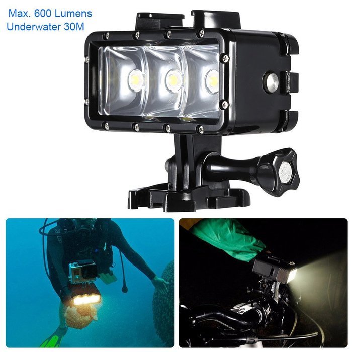 Andoer&reg; 3pcs LEDs Fill-in Light Diving Video Light Mini Spotlight Waterproof Underwater 30M Light Built-in Rechargeable... N6