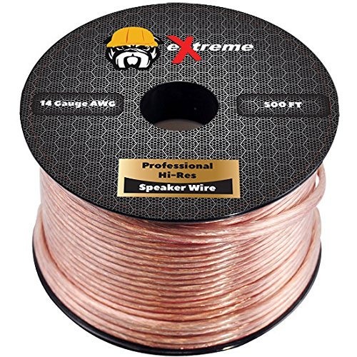 eXtreme Speaker Wire, 14AWG 2-Conductor Stranded Cable (500 Feet, Clear)