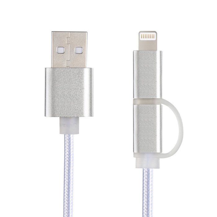 [4 Pack, 2-in-1] EReach 1 FT Lightning and Micro USB Nylon Braided High Speed Charge and Sync Cable Cord for iPhone...