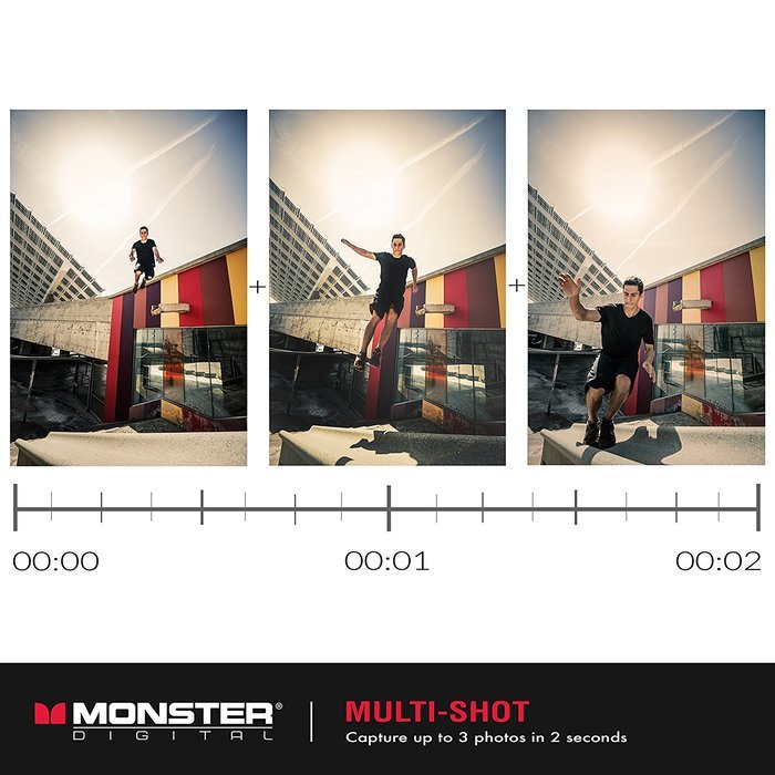 Monster Vision 360 Camera 1080p 60 fps Action Camera, 16GB MicroSD included, Ultra Wide Angle, WiFi Enabled [CAMVI... N17