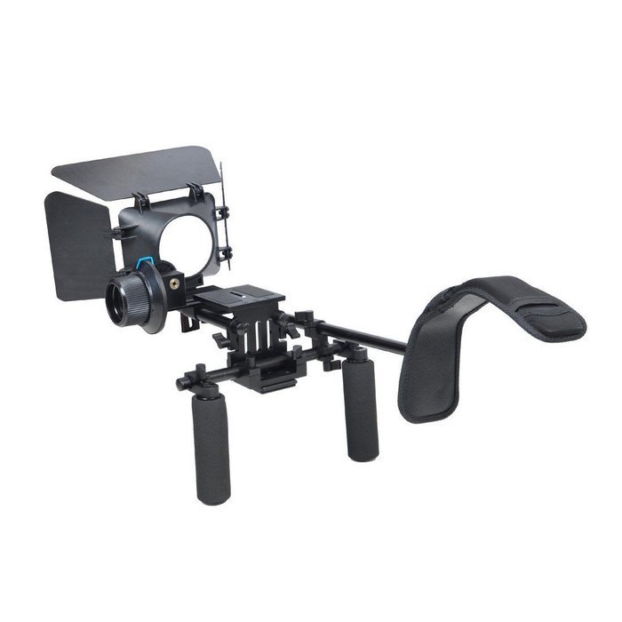 DSLR Stabilizer Shoulder Rig +Follow Focus+ Matte Box HD Video Camera Top Handle N2