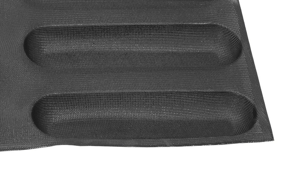 Dltsli Silicone Non Stick Perforated Baking Liners Mat Bread Mold Subway Bread Mould (Black,4 Molds) N16