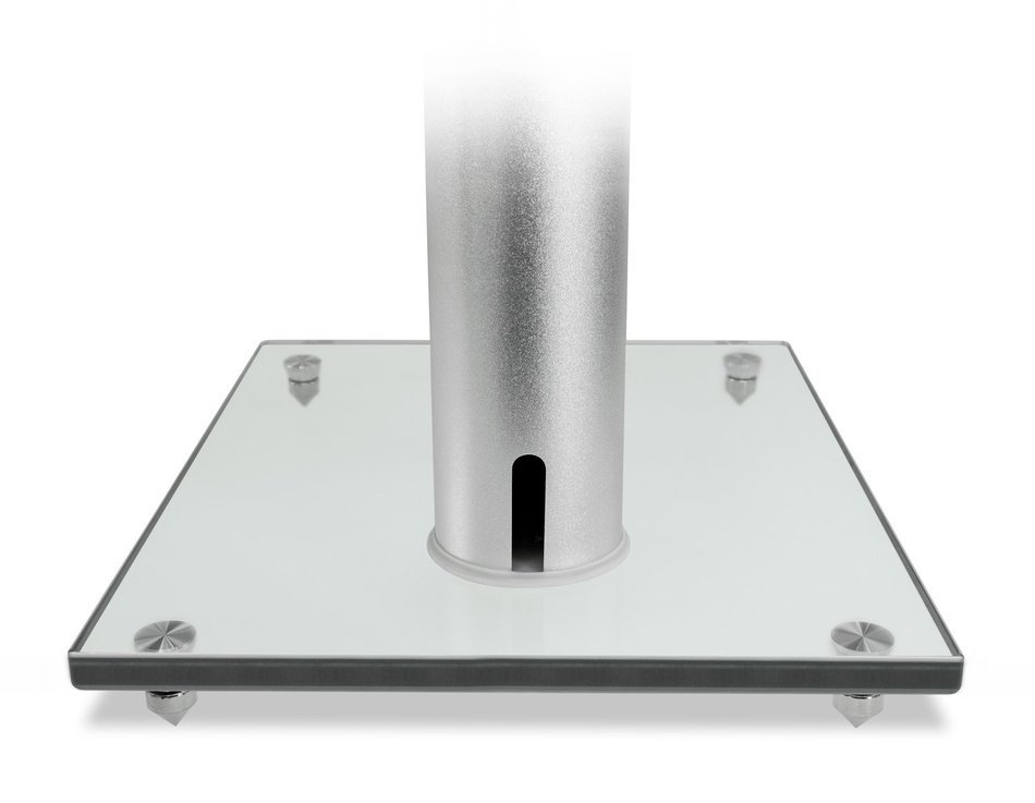 Mount-It! 2 Satellite Speaker Stands for Surround Sound Home Theaters, Glass and Aluminum, Black (MI-28) N9