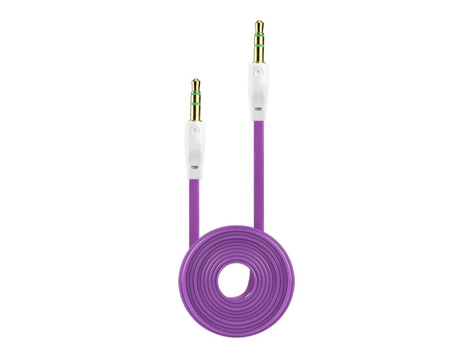 3.4 FT Audio Cable for Apple and Android Smartphones/Tablets/MP3 Players &ndash; Tangle Free Flat Wire - 3.5mm Gold... N13