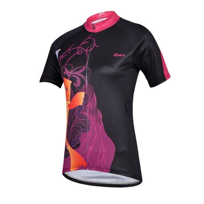 Ophelia Women Short Sleeve Cycling Jersey Pant Set+arm Sleeves(Skull,S) N97