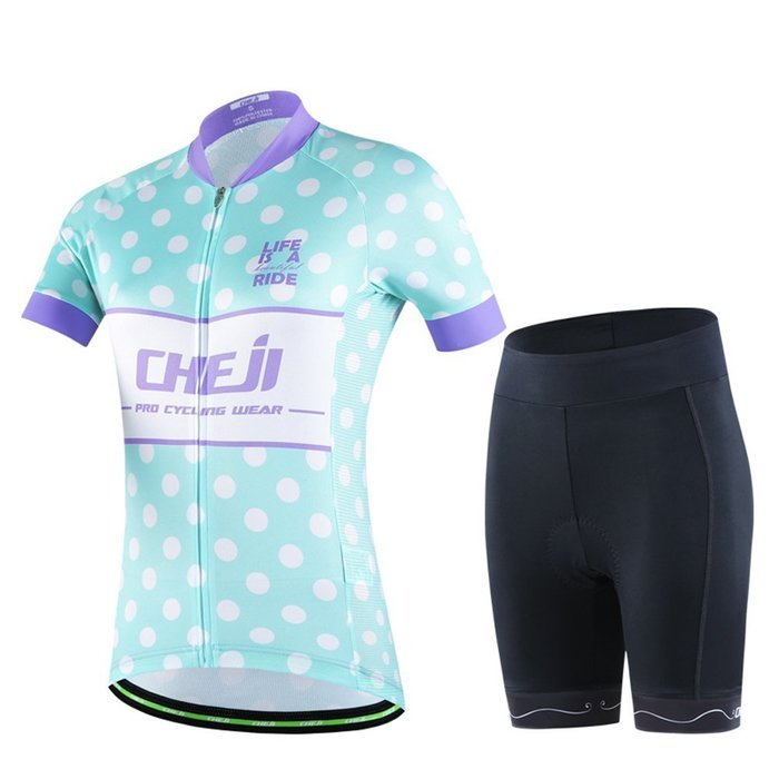 Ophelia Women Short Sleeve Cycling Jersey Pant Set+arm Sleeves(Skull,S) N100