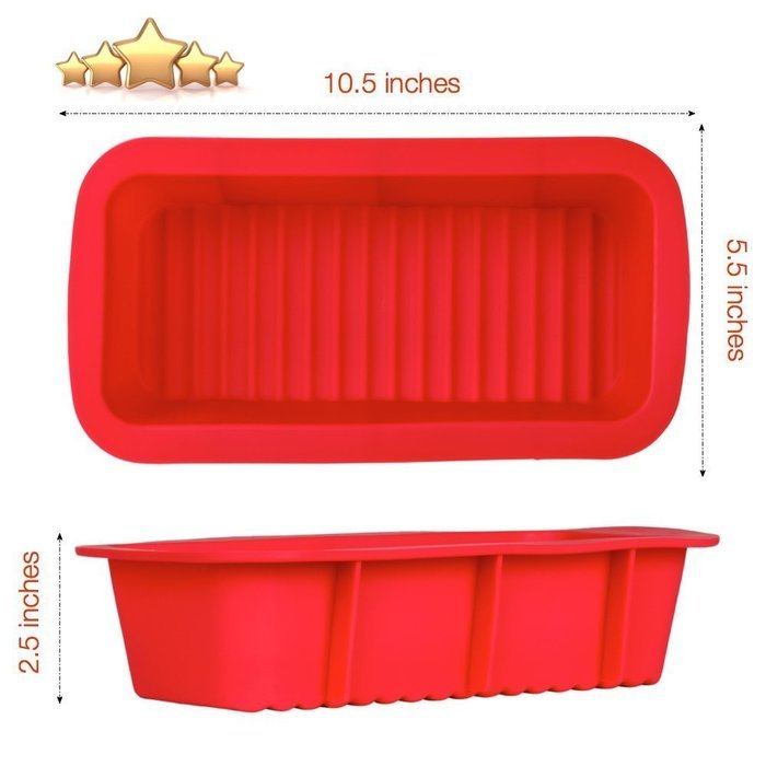 Silicone Bread Loaf Pan for Soap, Chocolate, Cake & Bread Baking - FDA Approved Food Grade Silicone 100% BPA Free N2