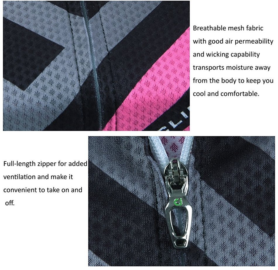 Ophelia Women Short Sleeve Cycling Jersey Pant Set+arm Sleeves(Skull,S) N110