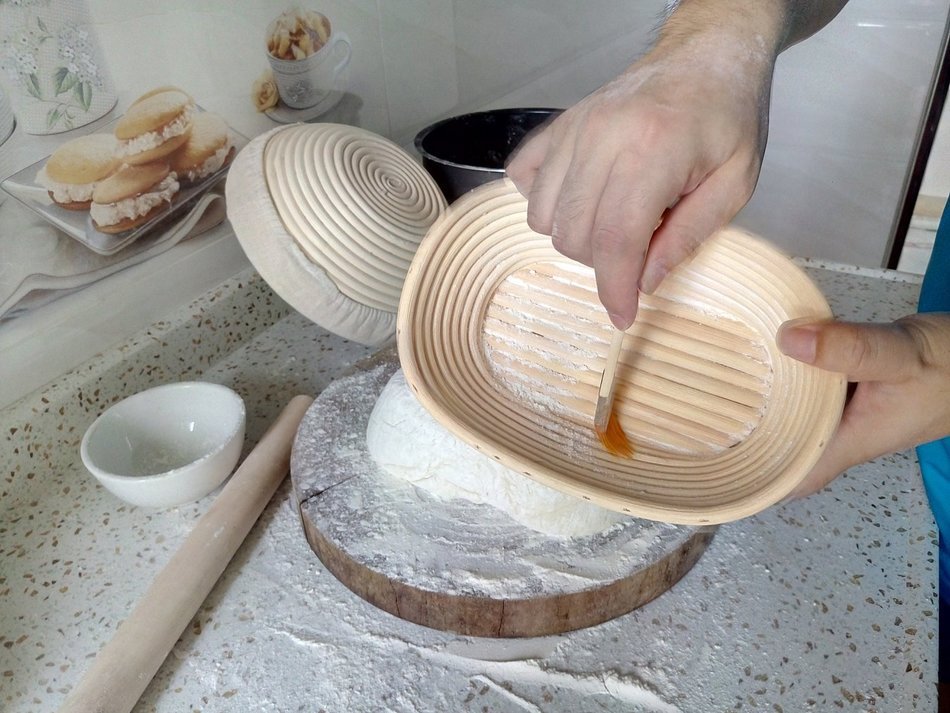 Banneton Proofing Basket 8" Oval Banneton Brotform for Bread and Dough [FREE BRUSH] Proofing Rising Rattan Bowl... N4