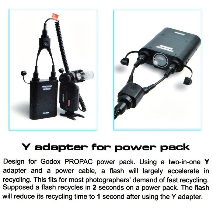 Godox DB-02 Cable Y adapter 2 to 1 For PROPAC Power Pack PB960 AD360 AD180 N7