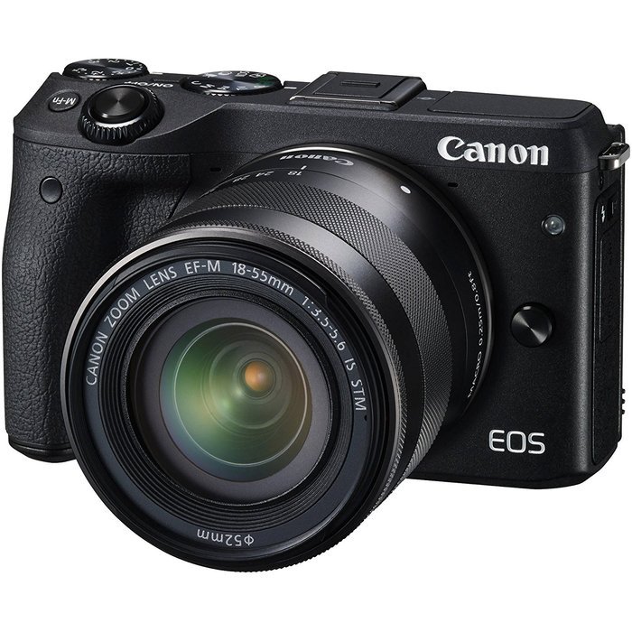 Canon EOS M3 Wi-Fi Digital ILC Camera & EF-M 18-55mm IS STM Lens (Black) with 32GB Card + Case + Flex Tripod +... N2