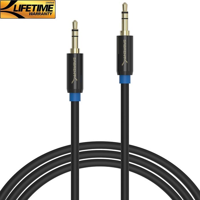 Sabrent 3.5mm Gold Plated Premium Auxiliary Male To Male AUX Cable [Step Down Design] 3 Feet (CB-AUX1) N3