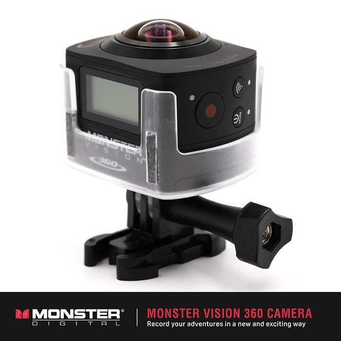 Monster Vision 360 Camera 1080p 60 fps Action Camera, 16GB MicroSD included, Ultra Wide Angle, WiFi Enabled [CAMVI... N20