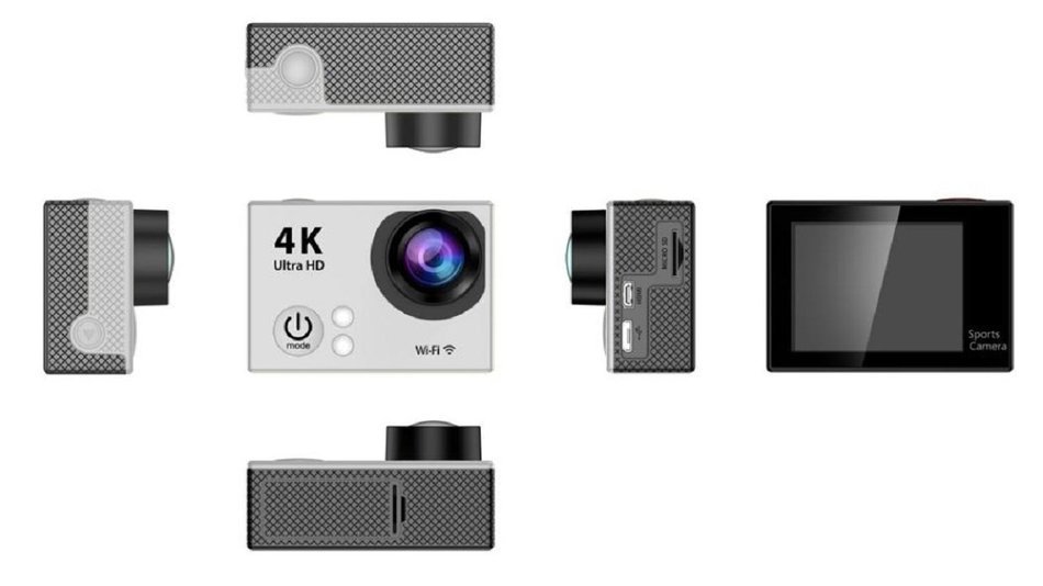 Sport Camera, TONSEE Waterproof H2R Super Slim Ultra HD 4K Video Sport Camera Remote Control, Silver N6