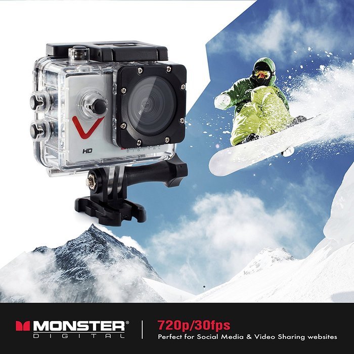 Monster Vision 360 Camera 1080p 60 fps Action Camera, 16GB MicroSD included, Ultra Wide Angle, WiFi Enabled [CAMVI... N27