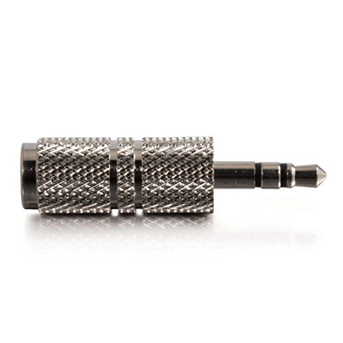 C2G / Cables To Go 40634 3.5mm Stereo Male to 3.5mm Mono Female Adapter (Metallic Silver) N4