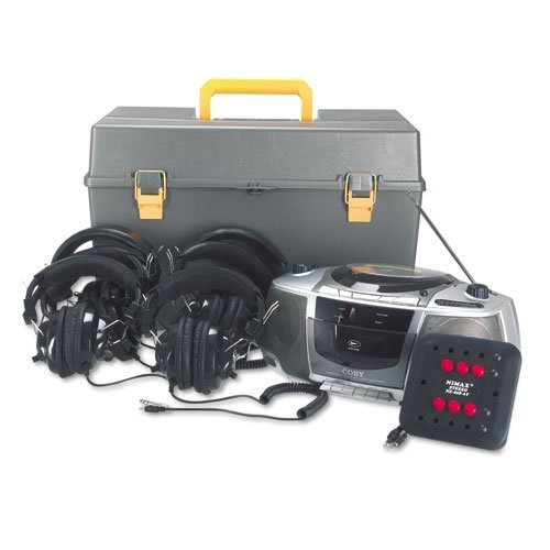 AmpliVox : Deluxe CD/Cassette/AM/FM Six-Station Listening Center, Gray -:- Sold as 2 Packs of - 1 - / - Total... N4
