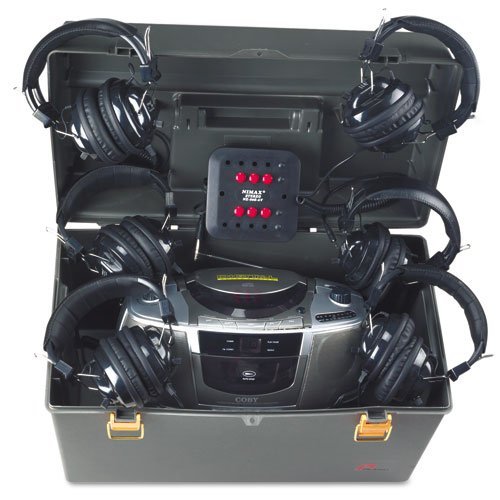 AmpliVox : Deluxe CD/Cassette/AM/FM Six-Station Listening Center, Gray -:- Sold as 2 Packs of - 1 - / - Total... N5