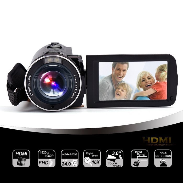 Video Camcorders, Celendi Portable Digital Camcorder DVR HD Max. 24.0 MP 1080P DV with 16X Zoom 3.0'' TFT LCD... N5