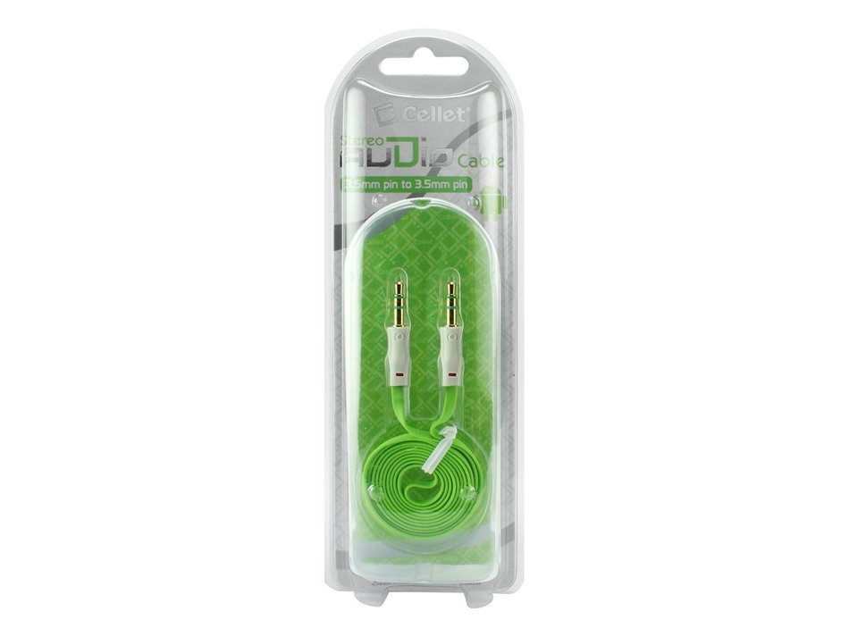 3.4 FT Audio Cable for Apple and Android Smartphones/Tablets/MP3 Players &ndash; Tangle Free Flat Wire - 3.5mm Gold... N15
