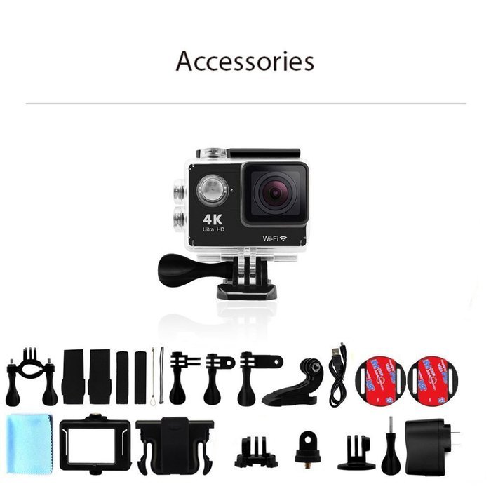 Daping Sports Camera WiFi 4K 2.0 LCD 170 Wide Angle Lens 1080P HD 60fps 16MP Action Camera NT96650 Chip, SONY... N4