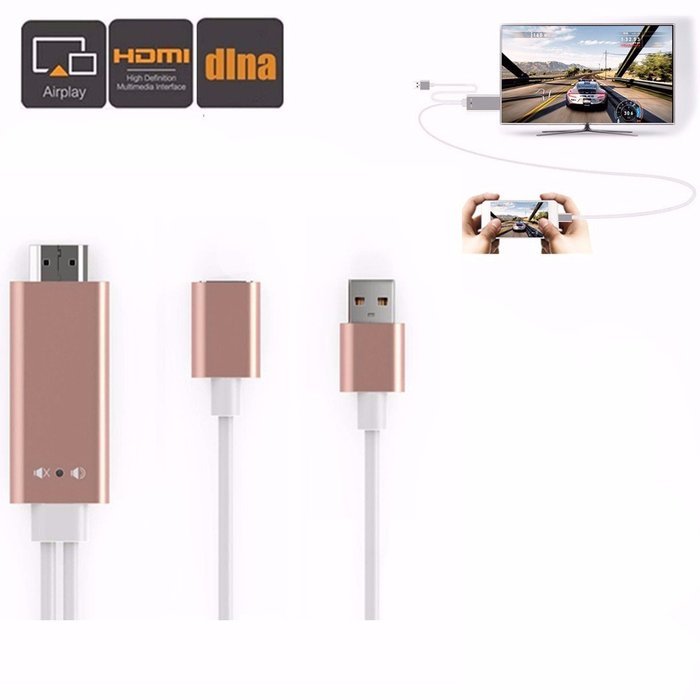 M.Way Aluminium Universal MHL Micro USB to HDMI Cable 6Ft 3 in 1 HD 1080P Type-C Miracast AirPlay Mirroring/ HDTV... N2