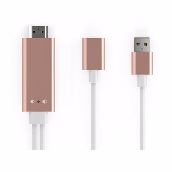 M.Way Aluminium Universal MHL Micro USB to HDMI Cable 6Ft 3 in 1 HD 1080P Type-C Miracast AirPlay Mirroring/ HDTV... N3