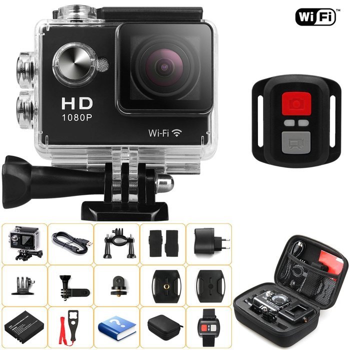 CHICPICK 2.0 Inch 12MP WIFI Waterproof Sports Camera + Remote Control + Wrench Spanner + Shockproof Carry Bag... N3