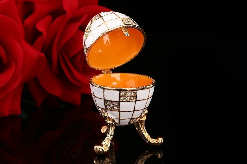 Beautiful europe style Faberge egg party decoration Desktop Ornaments Pewter alloy N4