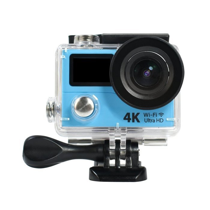 Action Camera H3 Ultra 4K HD 2.0" Dual Screen Waterproof 170D Lens go - pro Style Wifi Sport Cam(Blue)