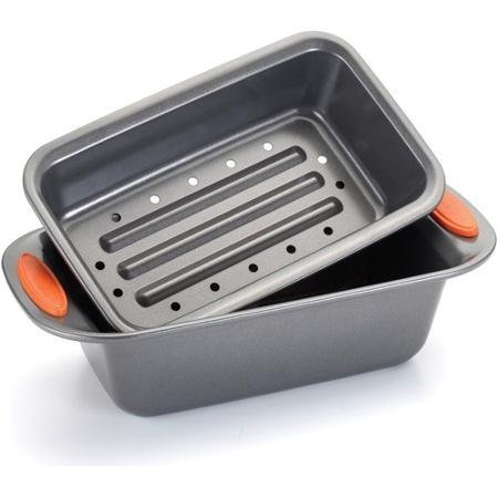 2-Piece Set Bakeware Meatloaf Pan, Gray