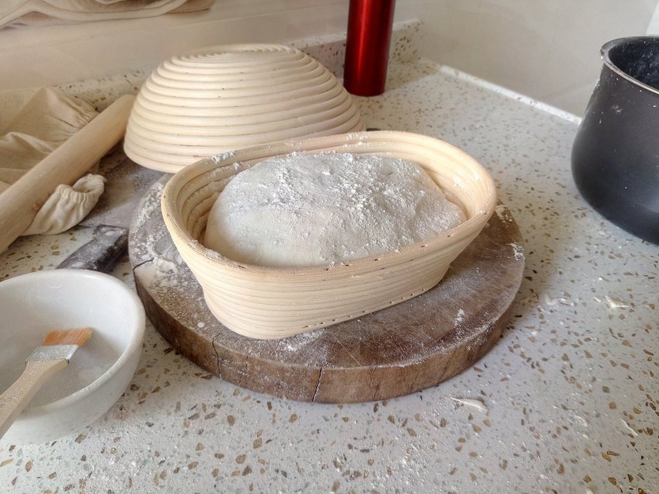 Banneton Proofing Basket 8" Oval Banneton Brotform for Bread and Dough [FREE BRUSH] Proofing Rising Rattan Bowl... N8