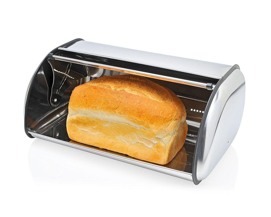 Home Basics Stainless Steel Bread Box with Lid