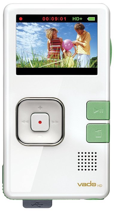 Creative Labs Vado HD 4 GB Pocket Video Camcorder, 2nd Generation (White Gloss with Green Accents) N3