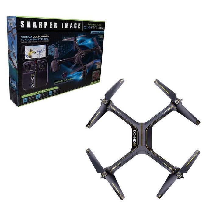 Sharper Image Remote Control Drone with LIVE HD Video Streaming to your Smart Phone and Six Axis for Flight Stability