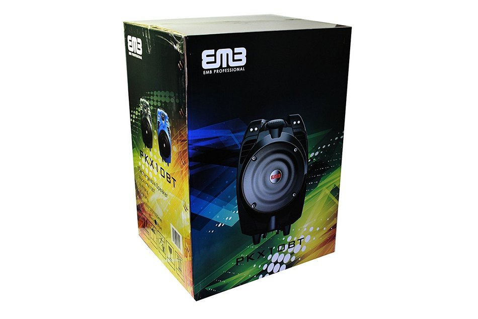 EMB PKX10BT 50W 10" Portable Professional Rechargeable BOOM Box Speaker BLACK N5