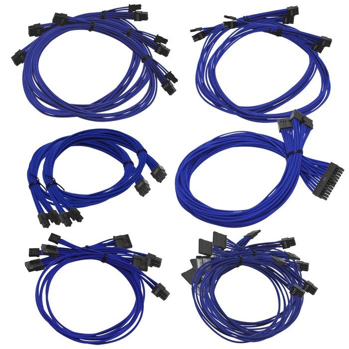 EVGA Blue G2/P2/T2 Power Supply Cable Set, Individually Sleeved (100-CU-1300-B9) N28